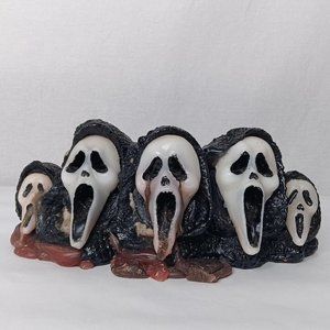 Vtg Ghostface Scream Candle Decor Horror Movie Wax Used 5 Heads 8" READ Listing